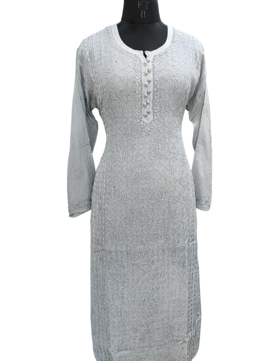 White Color Woolen Kashmiri Kani Work Unstitched Suit Fabric